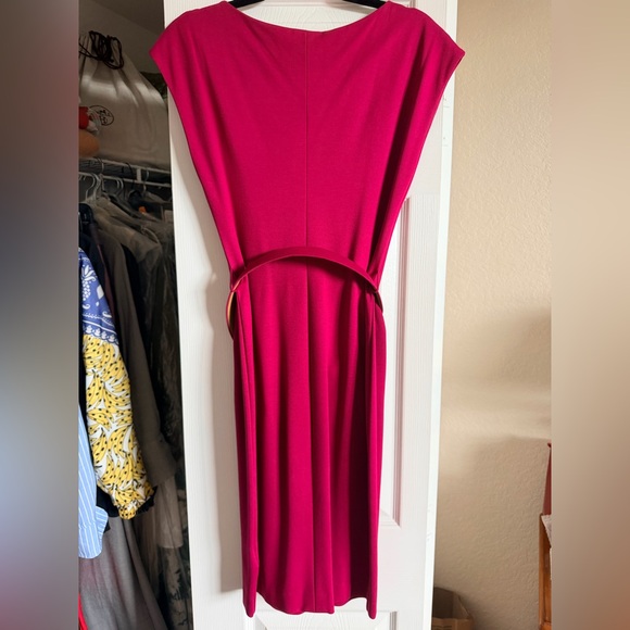 Escada Fuchsia Belted Midi Dress - Picture 6 of 6